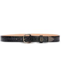 Roberto Cavalli - Crocodile-Embossed Logo Belt - Lyst