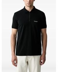ARMANI EXCHANGE - Logo-Print Zip-Up Polo Shirt - Lyst