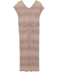 D.exterior - Zigzag-print Knitted Midi Dress - Lyst