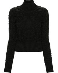 MM6 by Maison Margiela - Gerafelde Trui Met Hoge Hals - Lyst