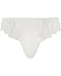 Dolce & Gabbana - Satijnen String Met Kant - Lyst