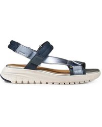 Geox - Flextride S Metallic-Finish Touch-Strap Sandals - Lyst