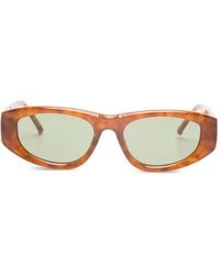 The Attico - Maya D-Frame Sunglasses With Tortoiseshell Acetate Frame And Logo - Lyst