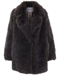 VALENTINI 1972 - Manteau En Fourrure Artificielle À Revers Crantés - Lyst
