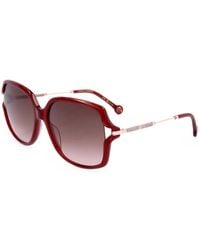 Carolina Herrera - Glitter-Detail Geometric-Frame Sunglasses - Lyst