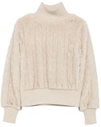 Rudsak - Layla Cable-Knit Faux-Fur Sweater - Lyst