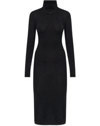 DIESEL - M-Alinesa Logo-Detail Turtleneck Midi Dress - Lyst