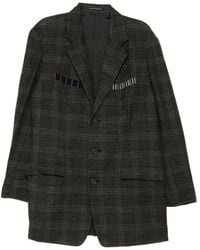 Yohji Yamamoto - Check-Pattern Box-Pocket Blazer - Lyst