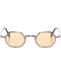 Kuboraum - Z19 Geometric-Frame Hammered Sunglasses - Lyst