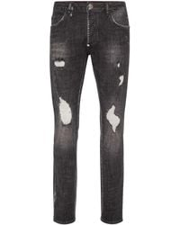 Philipp Plein - Paint-Splatter Straight-Leg Jeans - Lyst