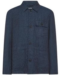 Seventy - Leinen-Hemdjacke Mit Klappentasche - Lyst