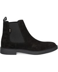 BOSS - Calev Elastic-Panel Suede Boots - Lyst