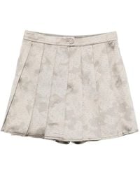 Emporio Armani - Button Pleated Mini Skirt - Lyst