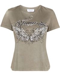 Blumarine - Logo-print Crew-neck T-shirt - Lyst