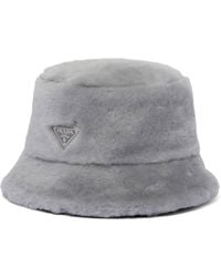 Prada - Shearling Bucket Hat - Lyst