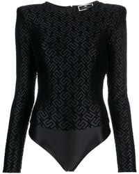 Elisabetta Franchi - Logo-Jacquard Long-Sleeve Bodysuit - Lyst