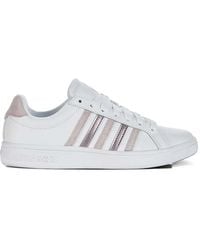 K-swiss - Court Tiebreak Striped Leather Sneakers - Lyst