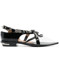 Toga - Ring-detail Leather Ballerina Shoes - Lyst