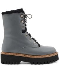 Yves Salomon - Shearling-Trim Lace-Up Combat Boots - Lyst