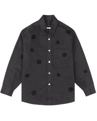 Song For The Mute - Giacca-Camicia Nera Con Ricamo Margherite - Lyst