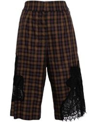 Collina Strada - Lace-detailing Cotton Bermuda Shorts - Lyst