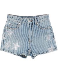 Alexander Wang - Star-Embellished Denim Shorts - Lyst