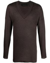 Tessitura Body Couture - V-Neck Long-Sleeve T-Shirt - Lyst