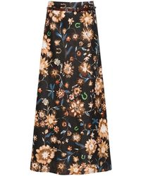 Dorothee Schumacher - Floral-Print Linen Midi Skirt - Lyst