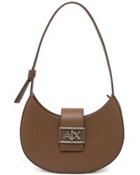 ARMANI EXCHANGE - Logo-Plaque Crescent Shoulder Bag - Lyst