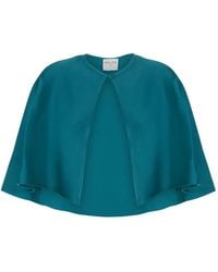 forte_forte - Button-Fastening Cropped Cape - Lyst