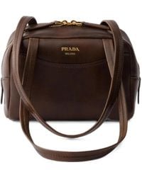 Prada - Carry Antiqued Leather Top-Handle Mini-Bag - Lyst