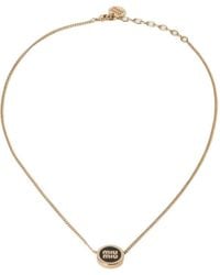 Miu Miu - Logo-Pendant Necklace - Lyst
