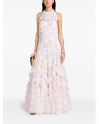 Needle & Thread - Ruffled Floral-Print Maxi Dress - Lyst