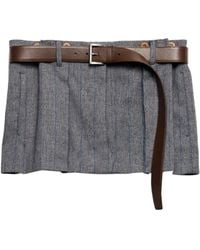 Prada - Falda a rayas diplomáticas - Lyst
