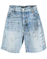 Amiri - Logo-Print Denim Shorts - Lyst