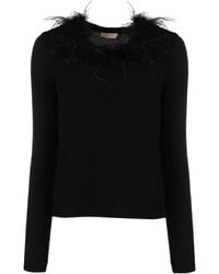 Twinset - Ostrich-Feather Fine-Knit Jumper - Lyst