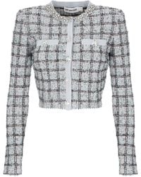 Self-Portrait - Check-Pattern Cardigan - Lyst