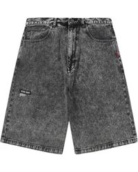 Izzue - Short en jean à patch logo - Lyst