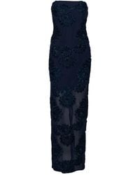 ROTATE BIRGER CHRISTENSEN - Robe Longue À Fleurs En Résille - Lyst