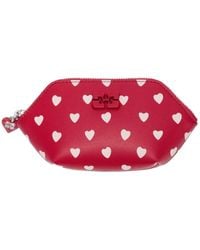 Ganni - Heart-Print Zip Wallet - Lyst