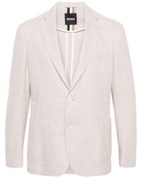 BOSS - Houndstooth Single-breasted Blazer - Lyst