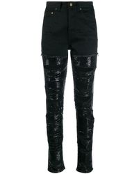 Saint Laurent Jean skinny brodé de sequins - Noir