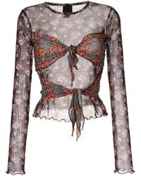 Anna Sui - Tie-front Printed Top - Lyst