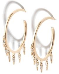 Sydney Evan - 14kt Yellow Gold Fringe Diamond Hoop Earrings - Lyst
