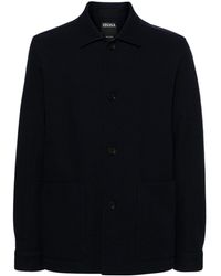 Zegna - Spread-collar Piqué Shirt Jacket - Lyst