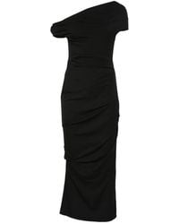 Paris Georgia Basics - One-Shoulder Gathered Midi Dress - Lyst