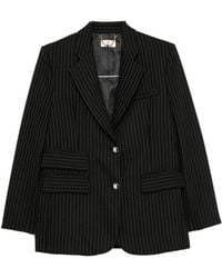 Elisabetta Franchi - Pinstripe-Pattern Notched-Lapels Blazer - Lyst