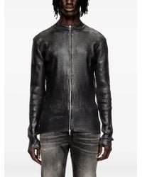 DIESEL - Denim-Yarn Zip Cardigan With Shiny Effect - Lyst