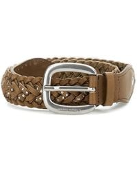 Golden Goose - "Braided Houston" Washed Leather With Micro Studs Belt - Lyst