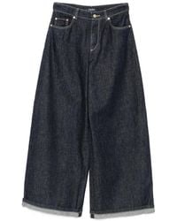 Max Mara - Wide-Leg Turn-Up Jeans - Lyst